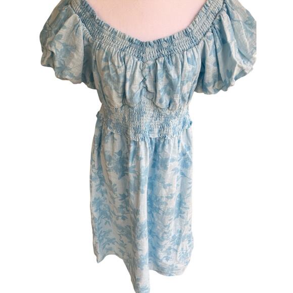 Women's Floral Print Dress Off Shoulder Size OX Cottage Gypsy Y2K NWT - Picture 4 of 10